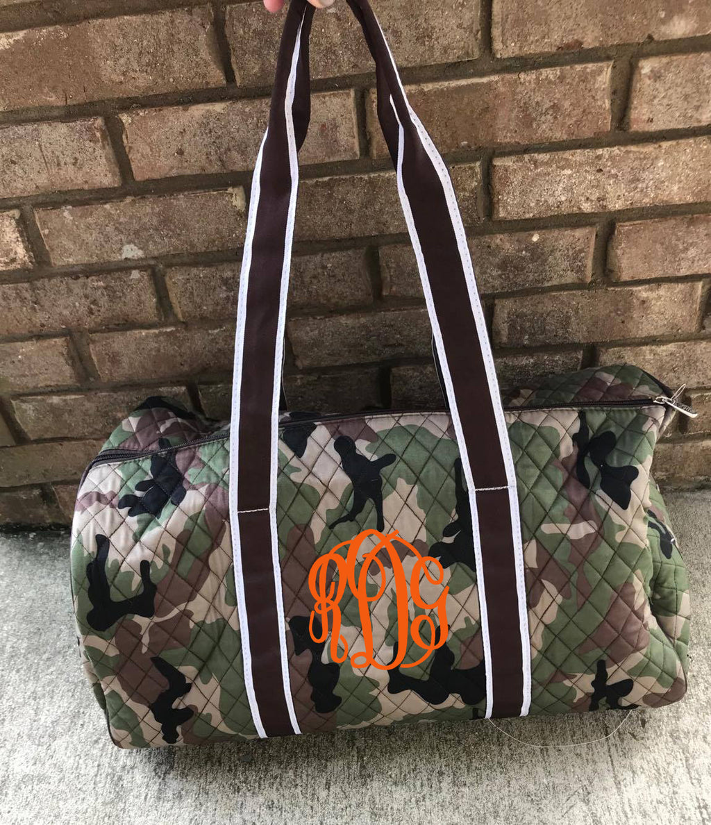 Camo/Orange Monogram Duffel: Large
