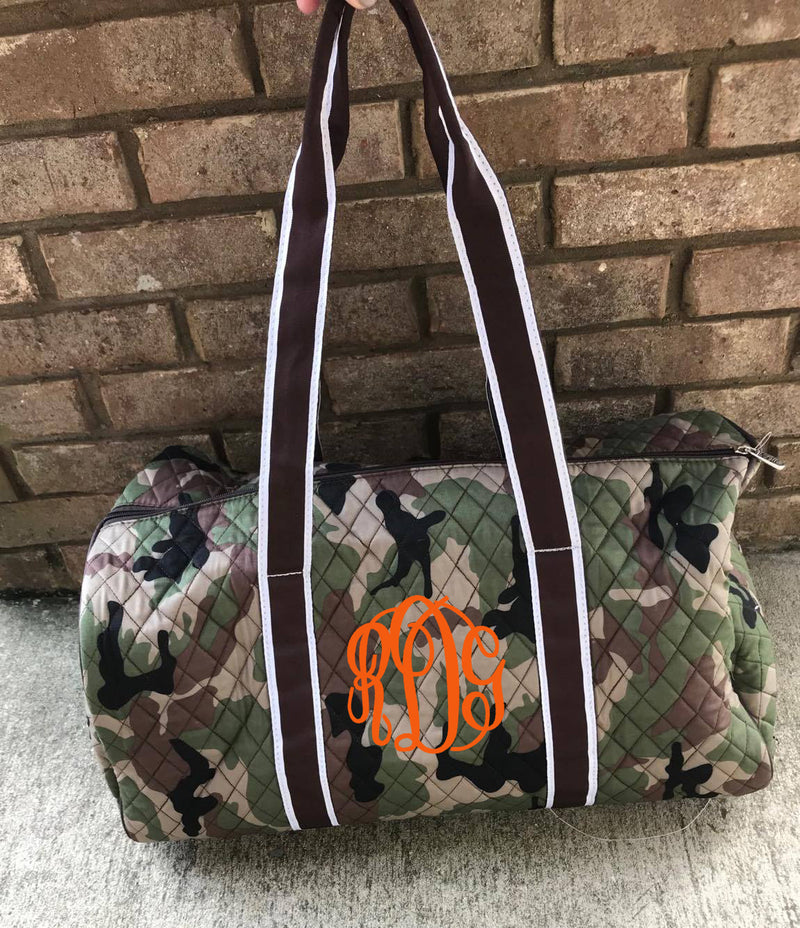 Camo/Orange Monogram Duffel: Large