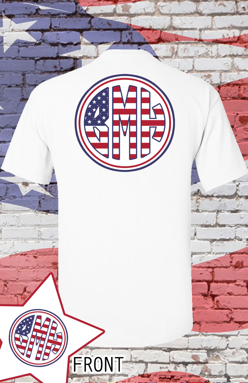 American Pride Short Sleeve T-Shirt: White/ Flag