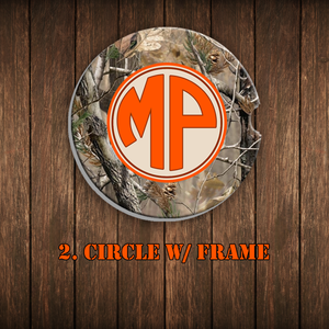 Camo Monogram Car Coaster Set