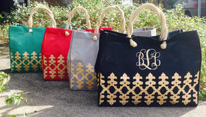 Royal Burlap Totes: Gold/ Vine