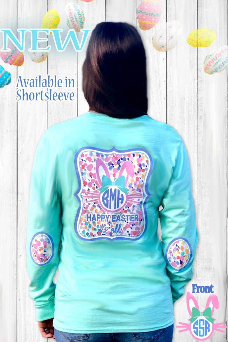 Hopping Around Monogram Elbow Patch Shirt: Mint