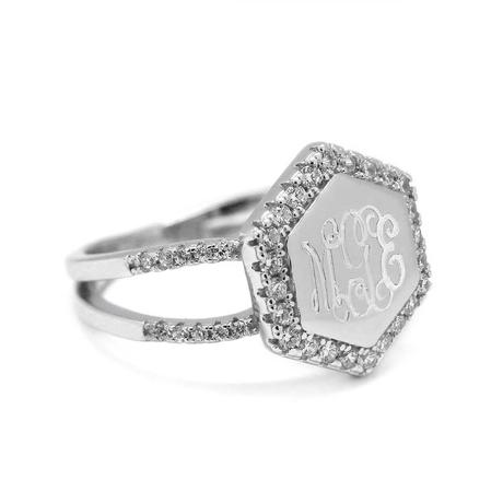 Alora: Sterling Silver Hexagon Ring