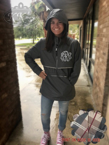 Monogram Quarter Zip Charles River Rain Jacket