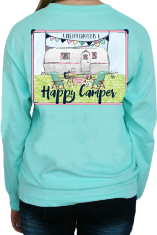 Southern Girl Prep Long Sleeve: Happy Camper