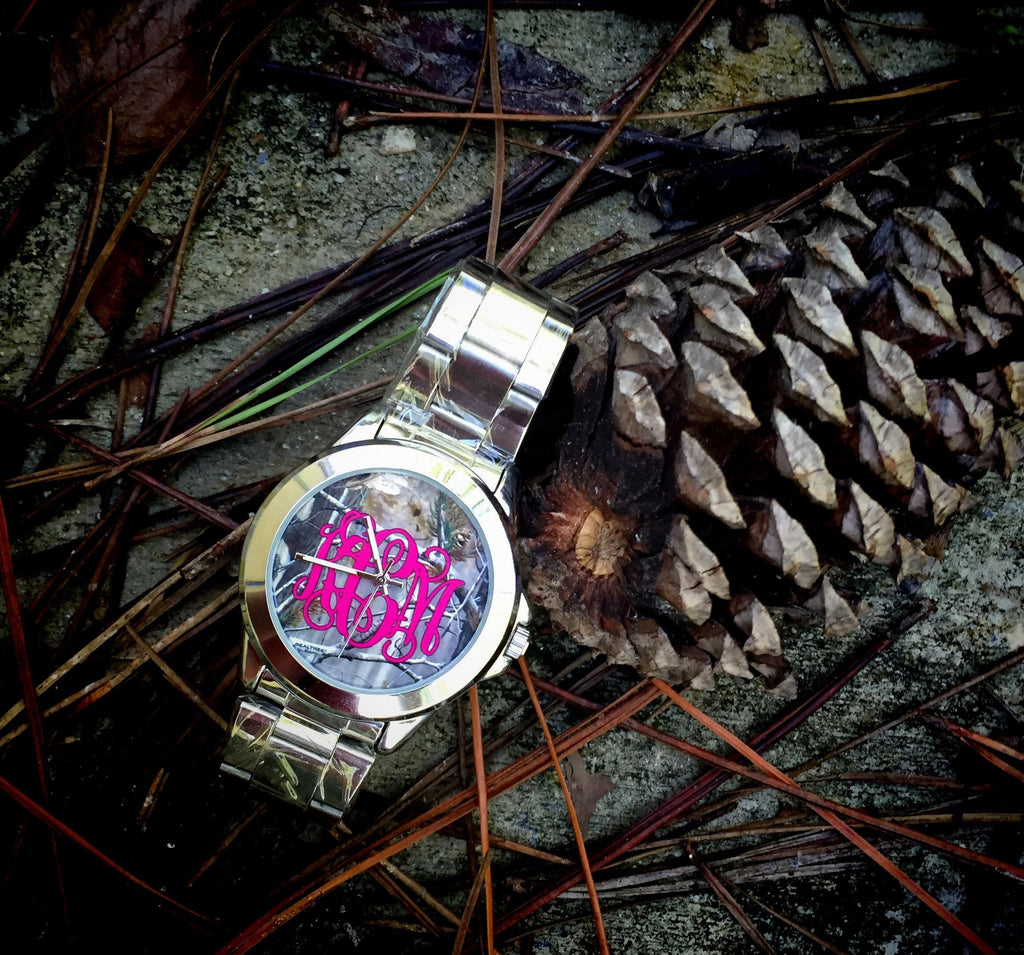 Camo Monogram Watch: Pink