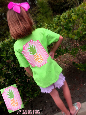 Pineapple Upside Down Short Sleeve T-shirt: Lime