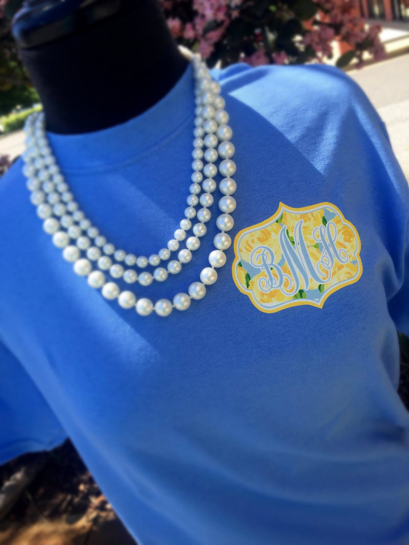 Derby Darling Short Sleeve Shirt: Carolina Blue/Yellow First Impressions