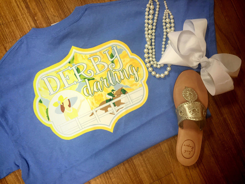 Derby Darling Short Sleeve Shirt: Carolina Blue/Yellow First Impressions