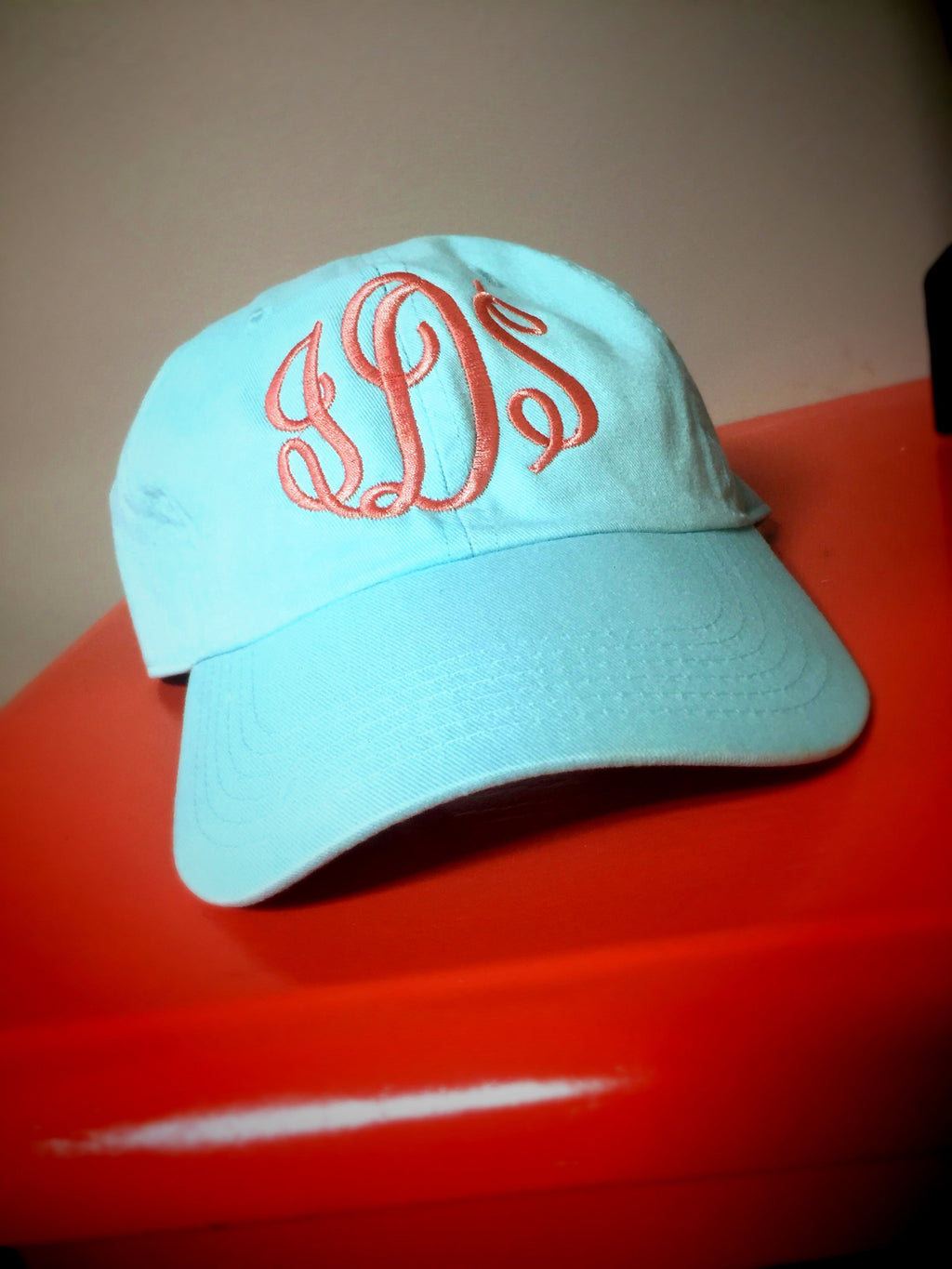 Monogram Baseball Hat: Seafoam