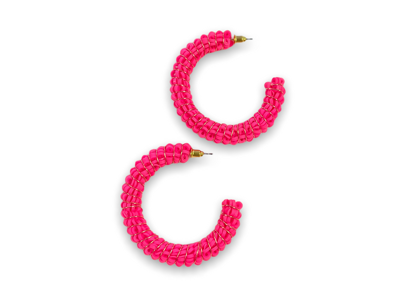 Barbie Pink: Hot Pink Rubber Hoops