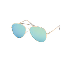 Blue Gem: Gold Aviator Sunglasses
