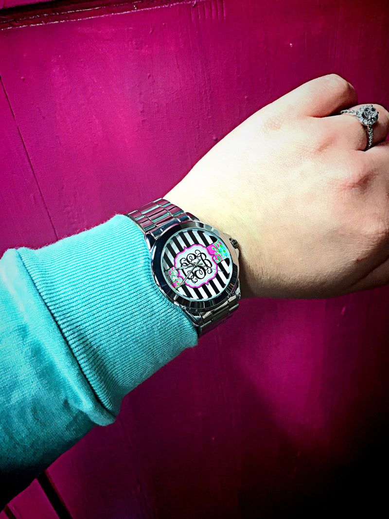 Striped Perfection Monogram Watch