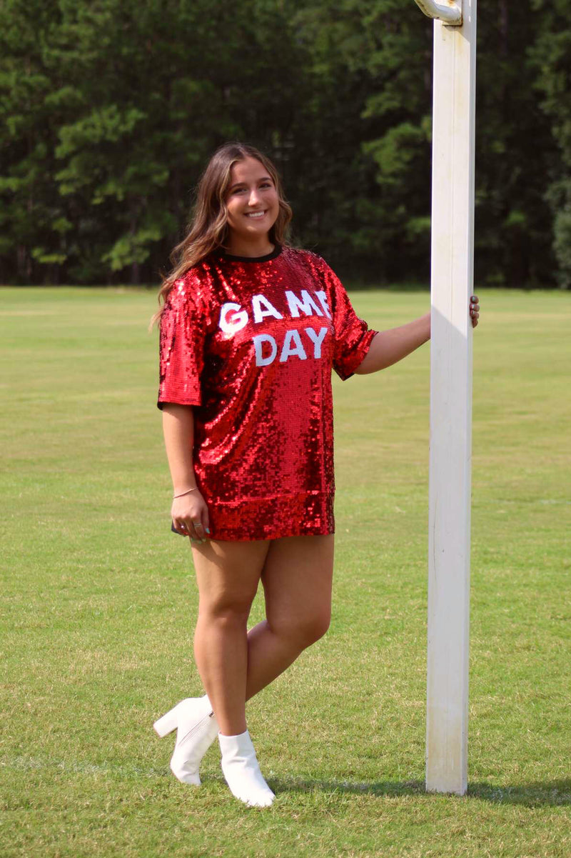 Game Day: Sequin T-Shirt Dress