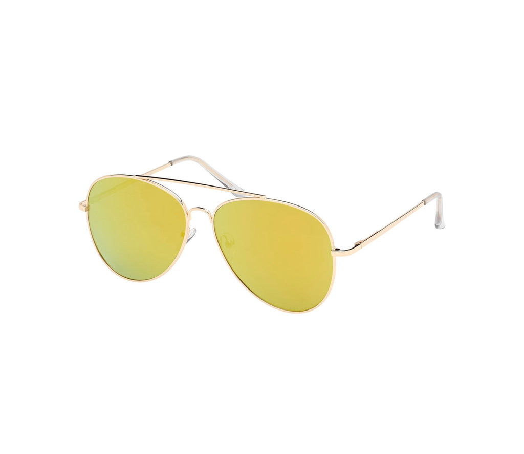 Blue Gem: Gold Aviator Sunglasses