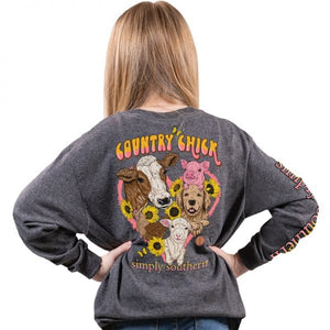 YOUTH Simply Southern Long Sleeve TShirt: Chick/Gray