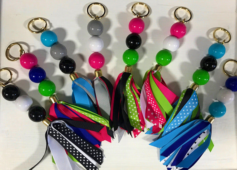 Fun Tassel/Ball Keychain: Colorful