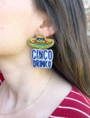 Taylor Shaye Designs: Custom Beaded Cinco De Drinko Earrings