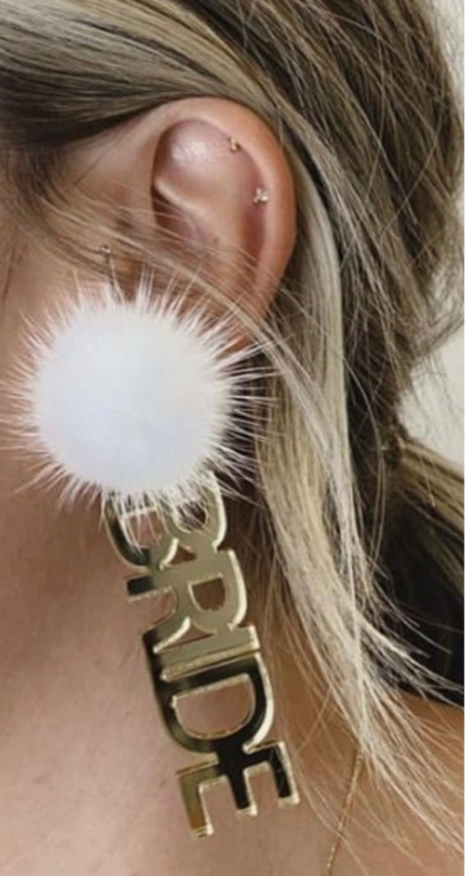 Taylor Shaye Designs: Gold Puff Bride Earrings