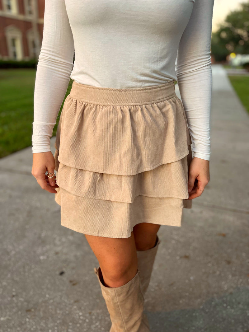 Within My Reach: Ruffled Corduroy Skirt