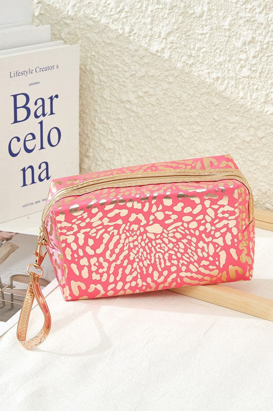 Glitter Leopard Cosmetic Bags