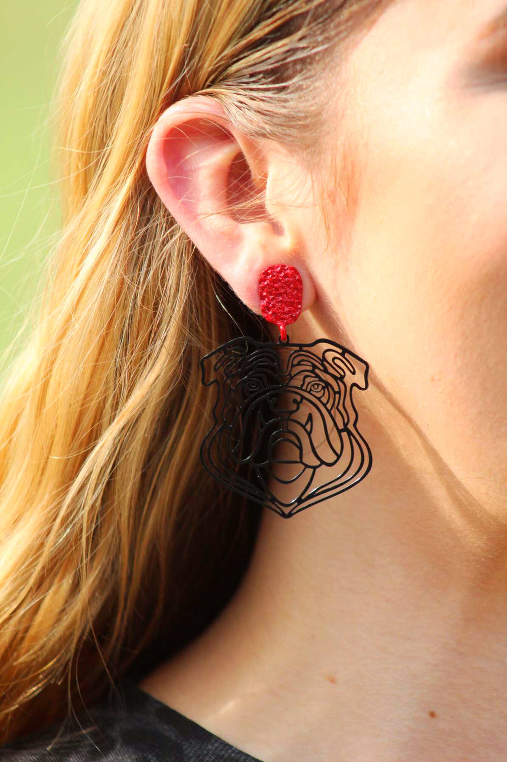 UGA: Red/Black Georgia Bulldog Earrings