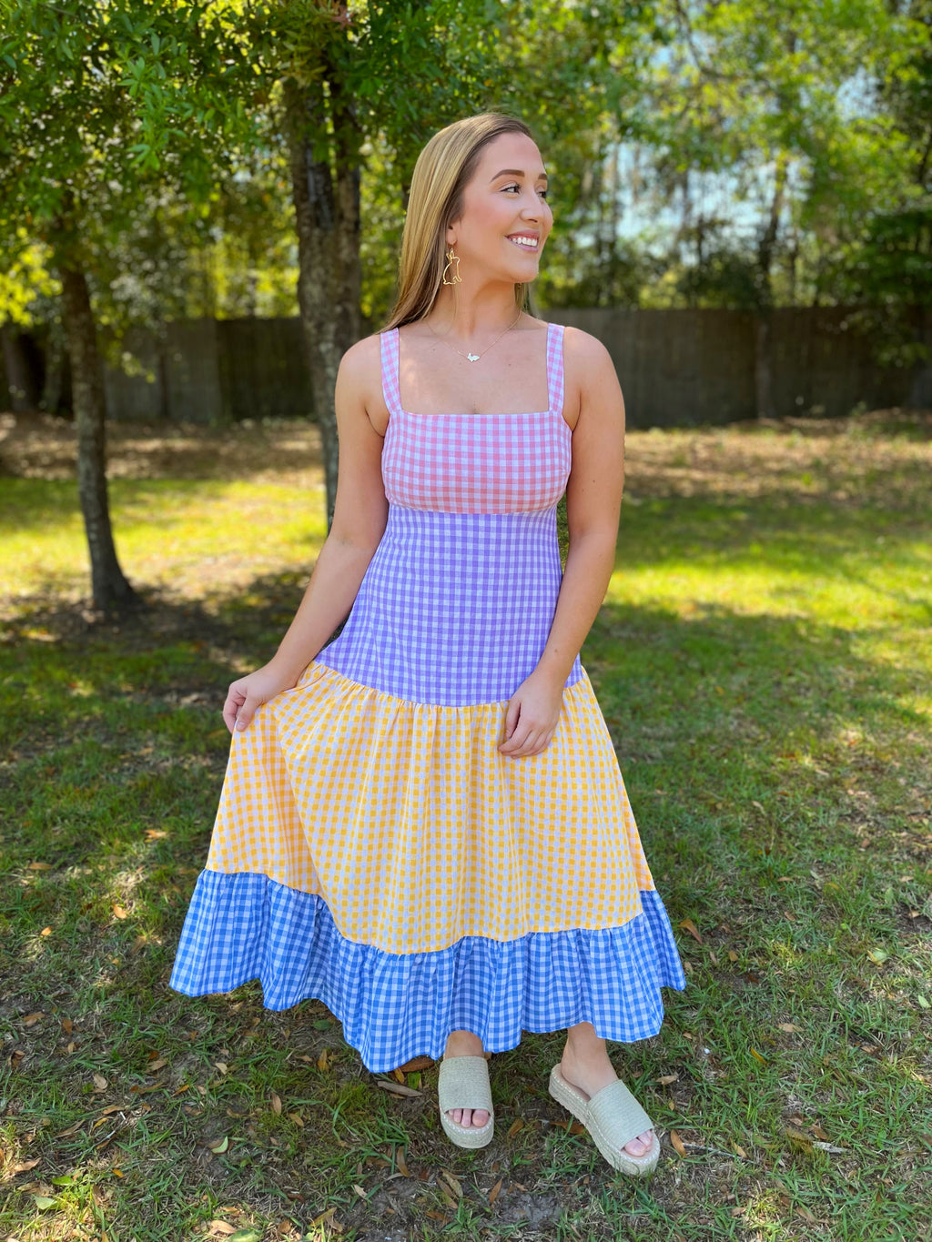 Sunny Hunny: Color Block Gingham Dress