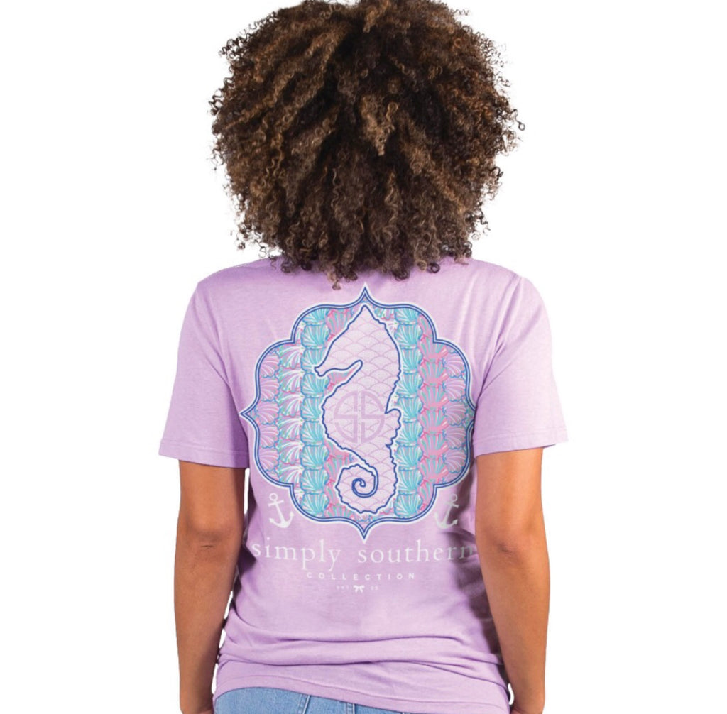 Simply Southern TShirt: Seahorse/ Purple