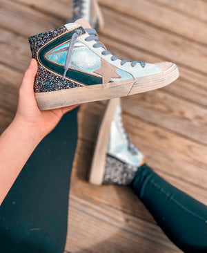 Passion: Pewter High Top Star Sneakers
