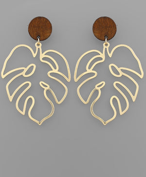 Palm Trees & Salty Breeze: Wood Disc Palm Tree Earrings