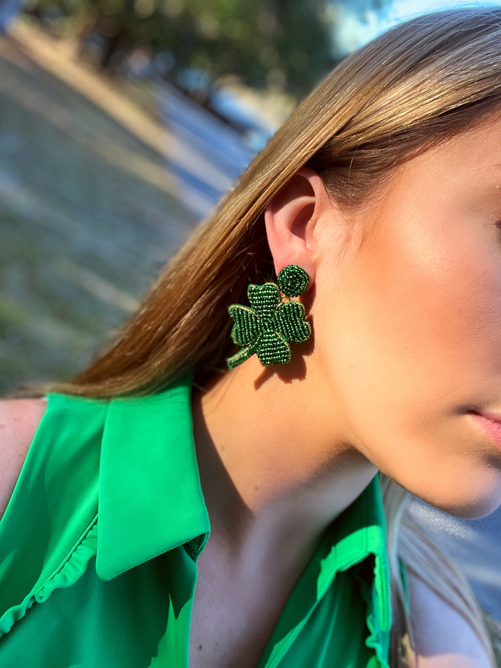 Shamrock Beaded Earrings