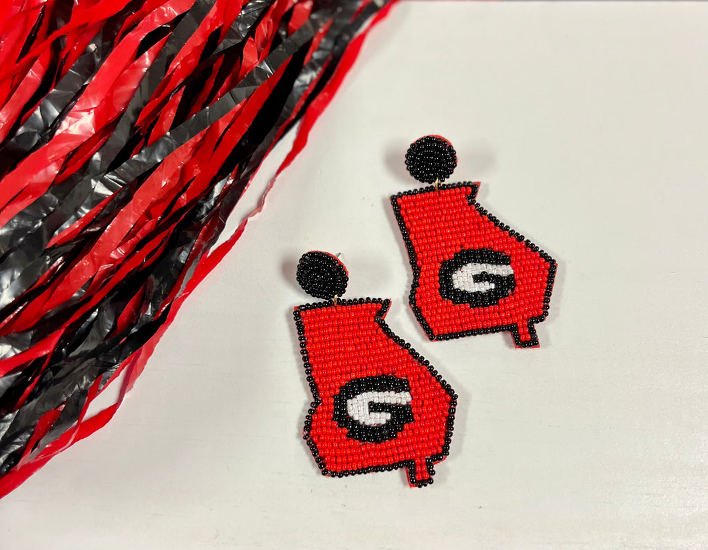 Beaded State Earrings: Georgia G