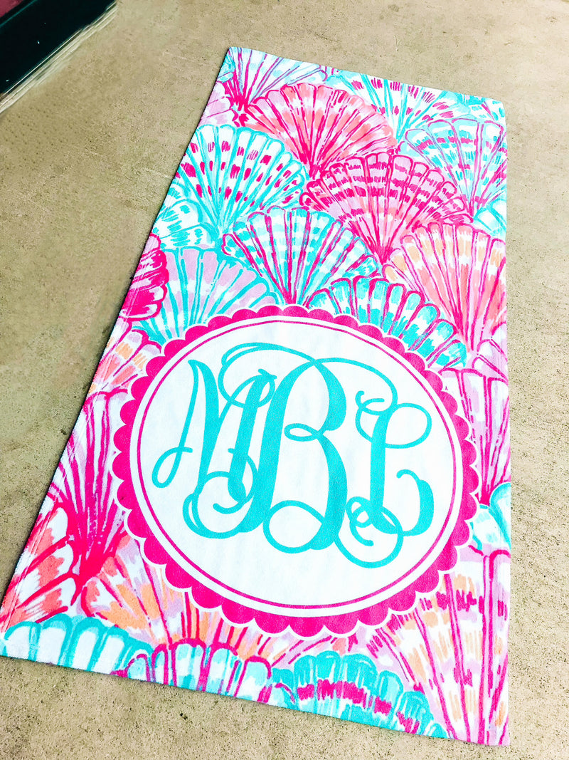 Monogram Sea Shells Towel