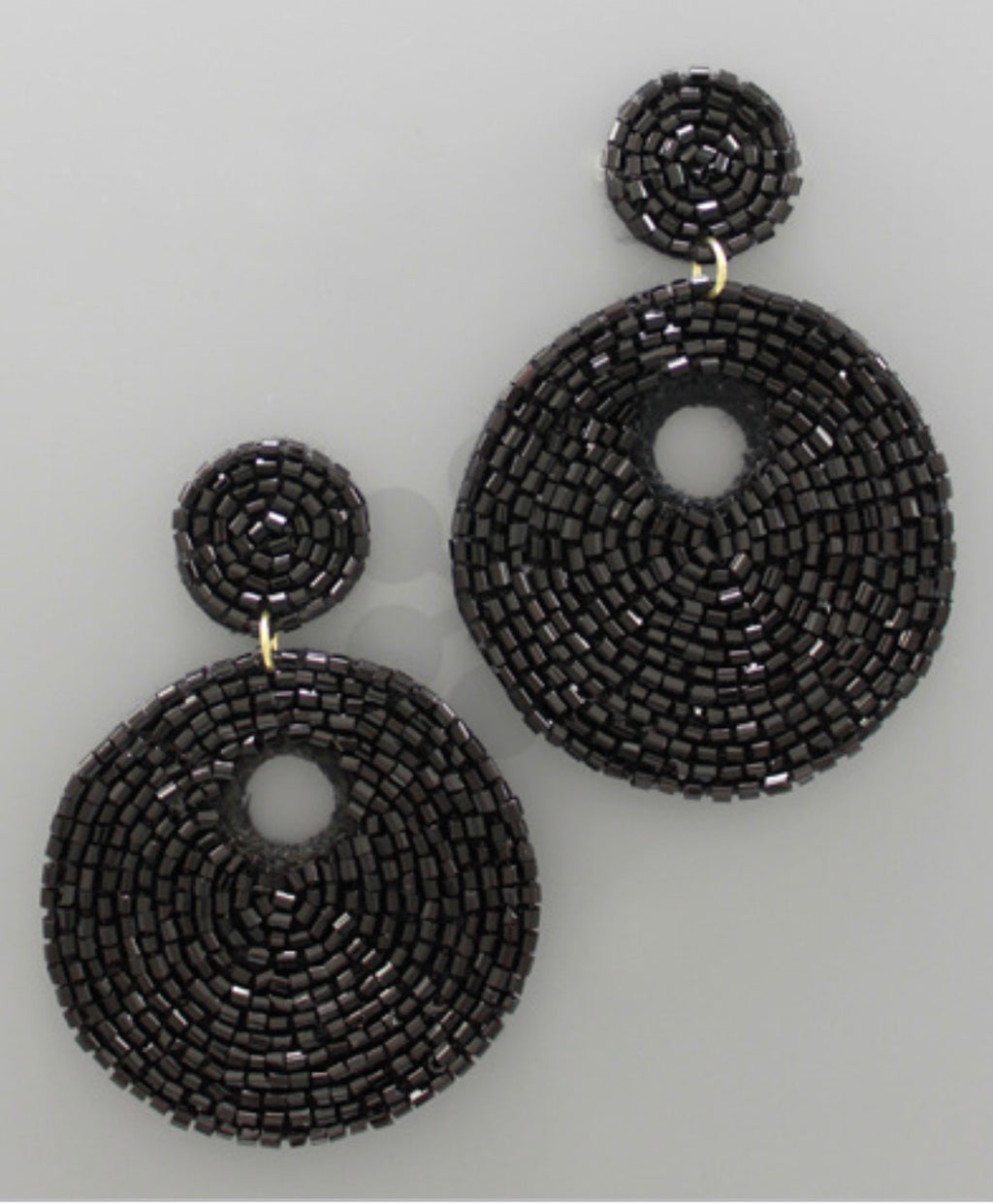 Peyton: Round Beaded Earrings