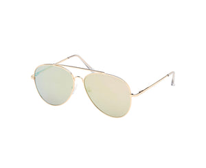 Blue Gem: Gold Aviator Sunglasses