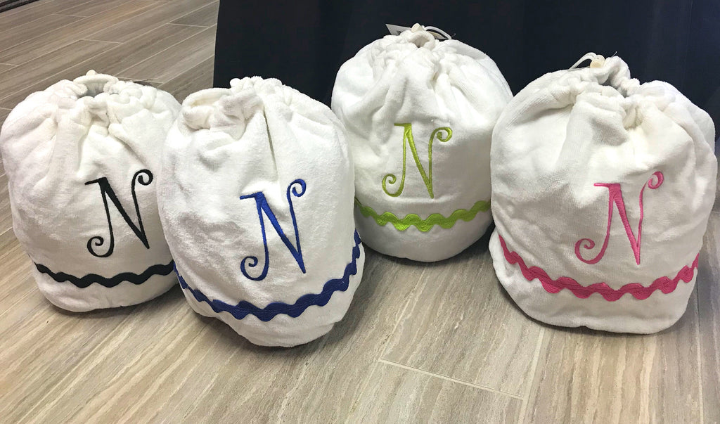 Terry Cloth Initial Ditty Bag