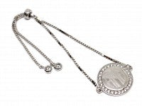 Circle Bling Adjustable Monogram Bracelet