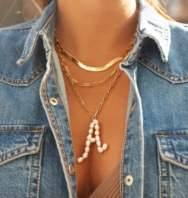 Pearl Initial Necklace