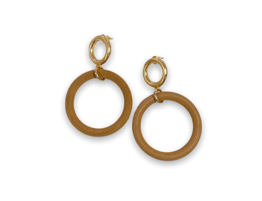 Go Far: Gold Colored Circle Earrings