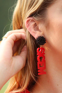 Sic ‘Em: Beaded Acrylic Earrings