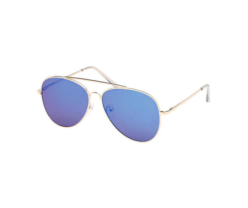 Blue Gem: Gold Aviator Sunglasses