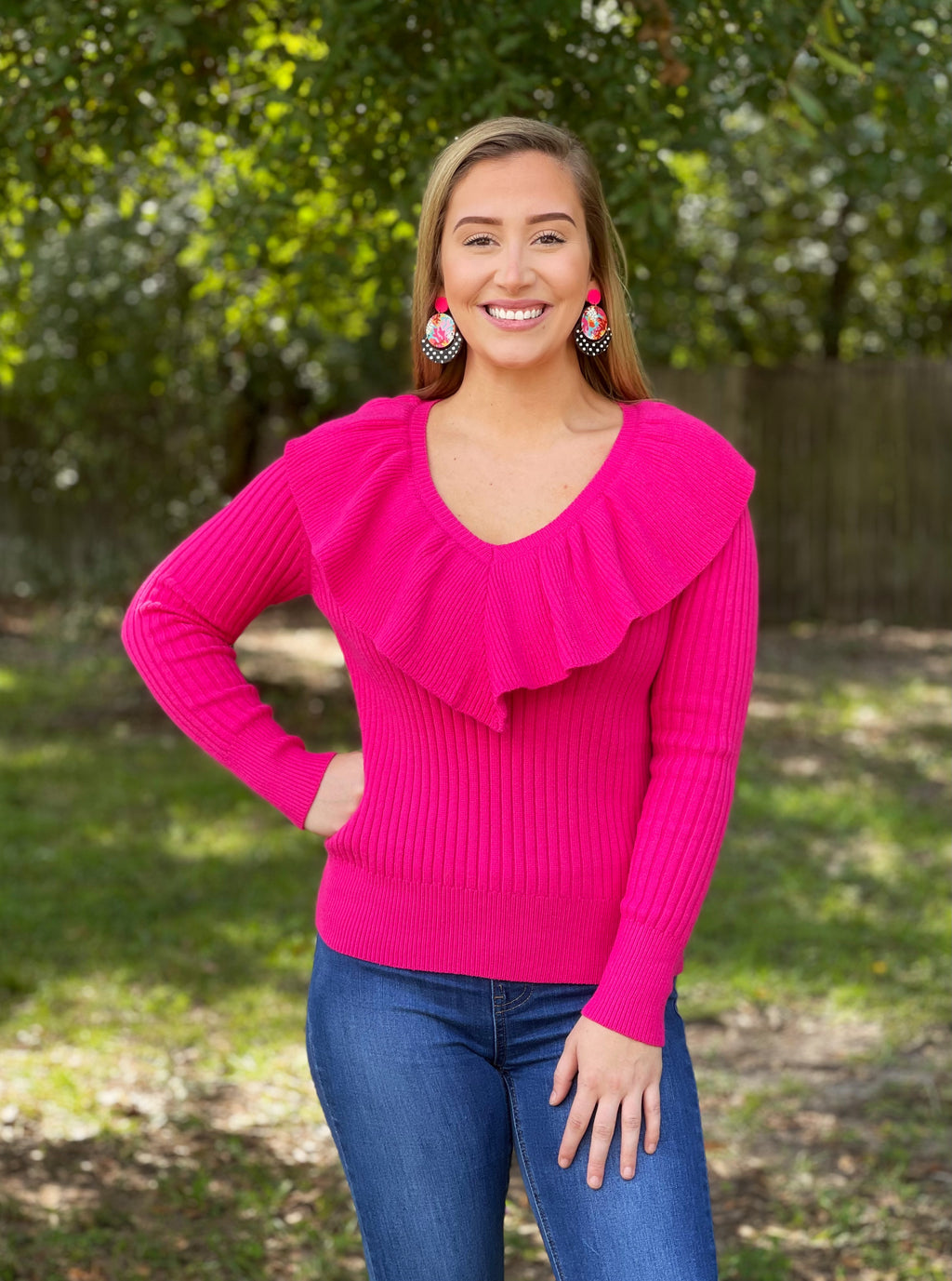 Don’t Be Average: Hot Pink Fitted Sweater