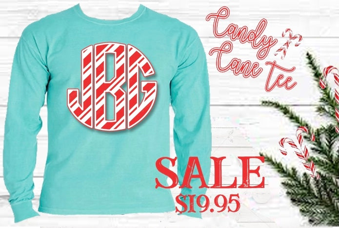 Candy Cane: Monogram Christmas Tee