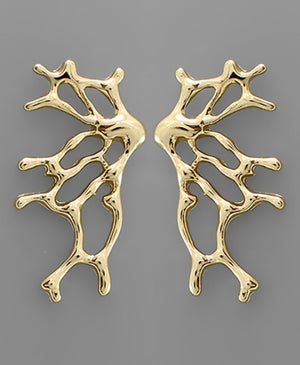 Find Me At The Beach: Gold Coral Earrings
