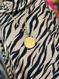 Beaded Initial Necklace: Gold/Nuetral