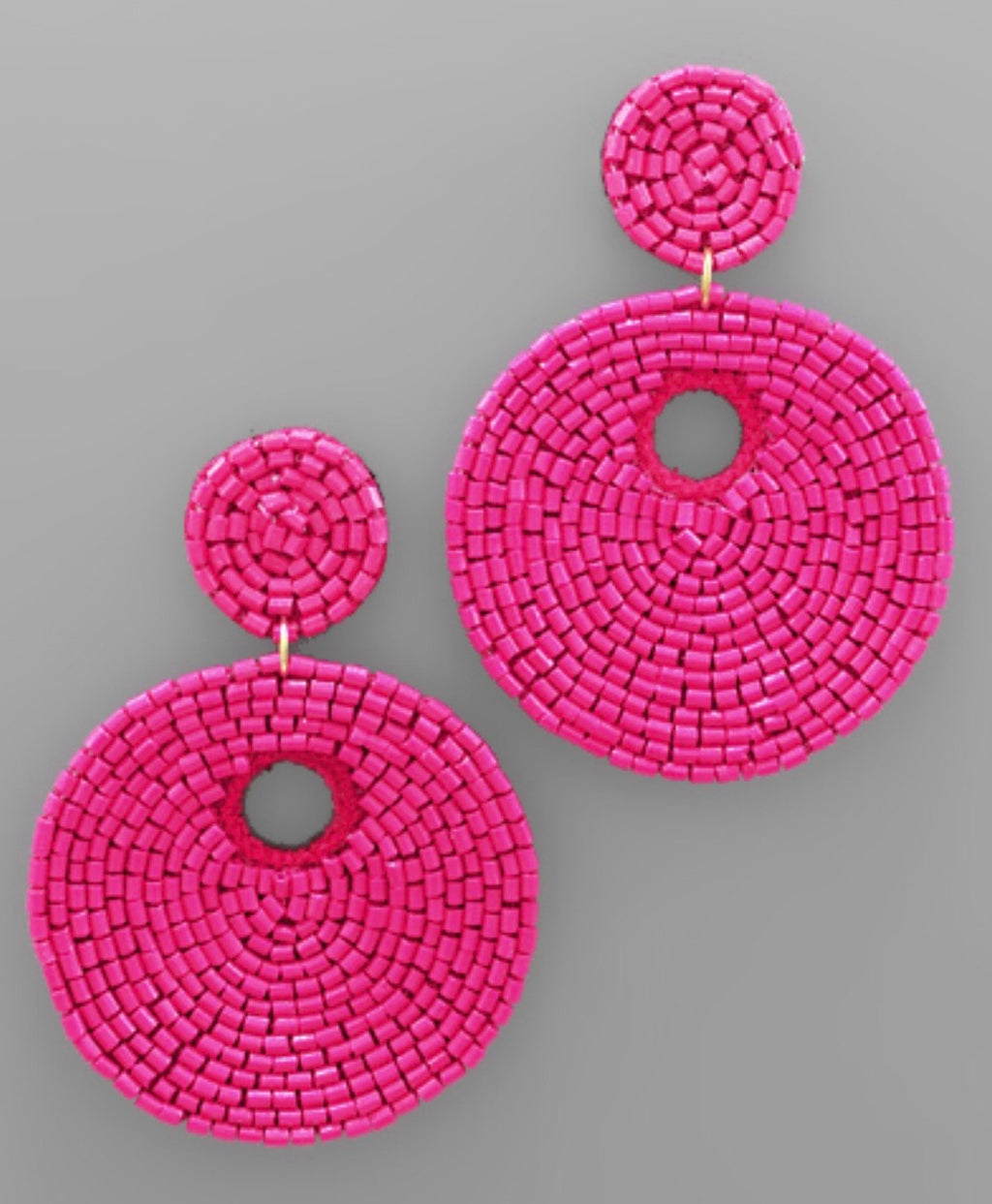 Peyton: Round Beaded Earrings