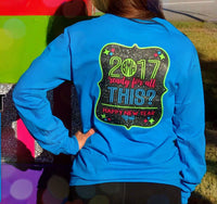Happy New Years Y'all Monogram Shirt: Sapphire Blue/Neons