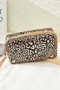 Glitter Leopard Cosmetic Bags