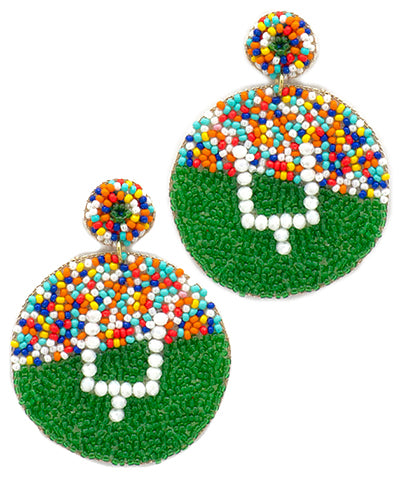 Football Goal Beaded Earrings