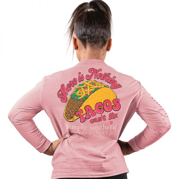 YOUTH Simply Southern Long Sleeve TShirt: Taco/Crepe